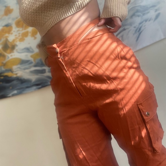 Rust High waisted Thong Jeans - Picture 5 of 10